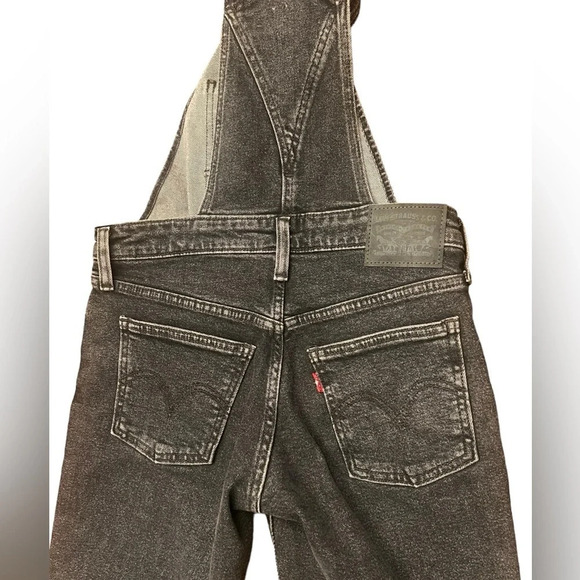 Levi’s premium black denim overalls size XXS in excellent like-new condition - Picture 5 of 5
